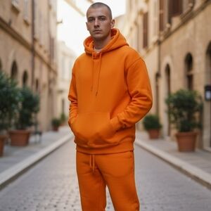 Orange Hooded Sweatsuit Sz 3XL NWT
